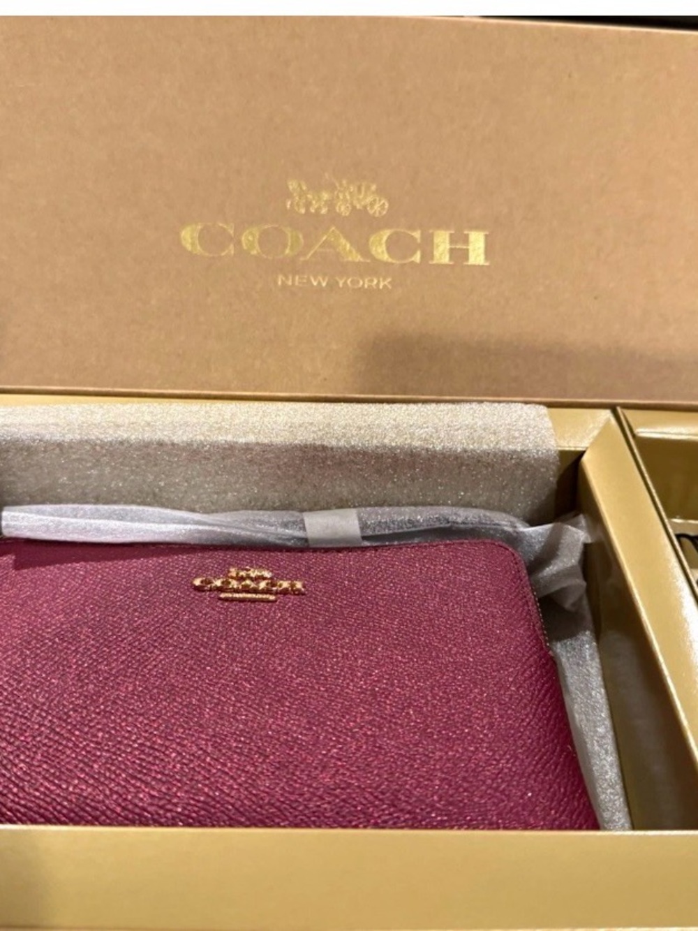 Coach Women’s Zip Wallet in Black Cherry
